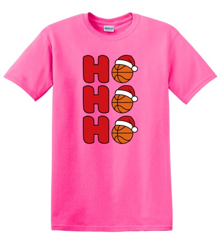 Epic Adult/Youth Basketball Ho Ho Ho Christmas Greetings Cotton Graphic T-Shirts. Free shipping.  Some exclusions apply.