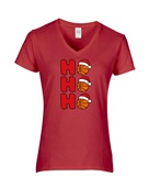 Epic Ladies Basketball Ho Ho Ho Christmas Greetings V-Neck Graphic T-Shirts