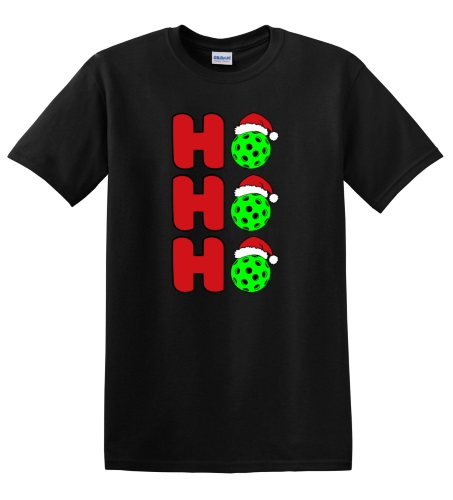 Epic Adult/Youth Pickleball Ho Ho Ho Christmas Greetings Cotton Graphic T-Shirts. Free shipping.  Some exclusions apply.