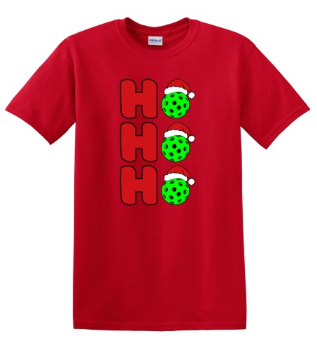 Epic Adult/Youth Pickleball Ho Ho Ho Christmas Greetings Cotton Graphic T-Shirts. Free shipping.  Some exclusions apply.