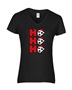 Epic Ladies Soccer Ho Ho Ho Christmas Greetings V-Neck Graphic T-Shirts