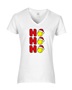 Epic Ladies Softball Ho Ho Ho Christmas Greetings V-Neck Graphic T-Shirts