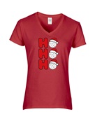 Epic Ladies Volleyball Ho Ho Ho Christmas Greetings V-Neck Graphic T-Shirts