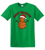 Epic Adult/Youth Hoopy Holidays Basketball Snowman Cotton Graphic T-Shirts