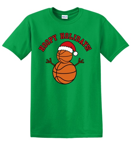 Epic Adult/Youth Hoopy Holidays Basketball Snowman Cotton Graphic T-Shirts. Free shipping.  Some exclusions apply.