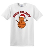 Epic Adult/Youth Hoopy Holidays Basketball Snowman Cotton Graphic T-Shirts