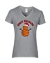 Epic Ladies Hoopy Holidays Basketball Snowman V-Neck Graphic T-Shirts