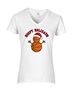 Epic Ladies Hoopy Holidays Basketball Snowman V-Neck Graphic T-Shirts