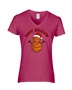 Epic Ladies Hoopy Holidays Basketball Snowman V-Neck Graphic T-Shirts