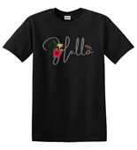 Epic Adult/Youth Hello English Greeting Local Flower Bird Cotton Graphic T-Shirts