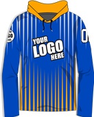 Long-Sleeve Sublimated Hood Tee - Custom "Rays" Cool Performance Unisex Warmup Gear