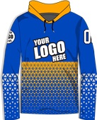 Long-Sleeve Sublimated Hood Tee - Custom "Triangles" Cool Performance Unisex Warmup Gear