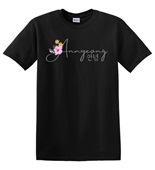 Epic Adult/Youth Annyeong Korean Greet Local Flower Bird Cotton Graphic T-Shirts