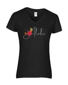 Epic Ladies Aloha Hawaii Greeting Local Flower Bird V-Neck Graphic T-Shirts
