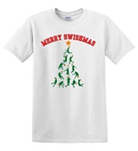 Epic Adult/Youth Merry Swishmas Basketball Christmas Tree Cotton Graphic T-Shirts