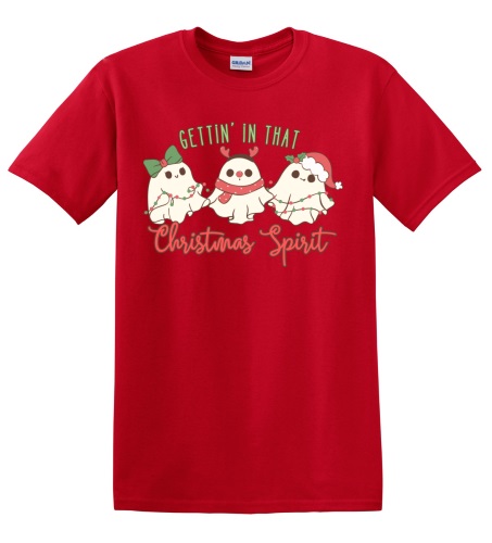 Epic Adult/Youth Getting in that Christmas Spirit Ghosts Cotton Graphic T-Shirts. Free shipping.  Some exclusions apply.