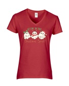 Epic Ladies Getting in that Christmas Spirit Ghosts V-Neck Graphic T-Shirts