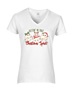 Epic Ladies Getting in that Christmas Spirit Ghosts V-Neck Graphic T-Shirts