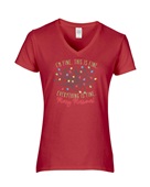 Epic Ladies Everything is Fine Merry Messmas V-Neck Graphic T-Shirts