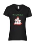 Epic Ladies Meowy Christmas Cat Tree Cute V-Neck Graphic T-Shirts