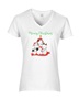 Epic Ladies Meowy Christmas Cat Tree Cute V-Neck Graphic T-Shirts