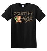 Epic Adult/Youth Country Is Cool Again Western Cowboy Cotton Graphic T-Shirts