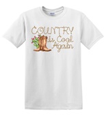 Epic Adult/Youth Country Is Cool Again Western Cowboy Cotton Graphic T-Shirts