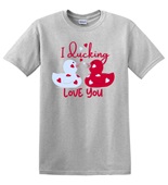 Epic Adult/Youth I Ducking Love You Valentines Duck Cotton Graphic T-Shirts