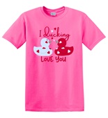 Epic Adult/Youth I Ducking Love You Valentines Duck Cotton Graphic T-Shirts