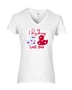 Epic Ladies I Ducking Love You Valentines Duck V-Neck Graphic T-Shirts