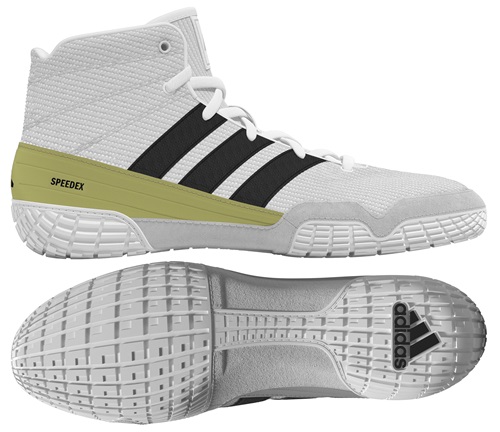 adidas Speedex Wrestling Shoes White-Black-MetallicGold / M13 / W14.5 adidas Speedex Wrestling Shoes White-Black-MetallicGold / M13 / W14.5