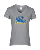 Epic Ladies Peace in Ukraine Sunflower V-Neck Graphic T-Shirts