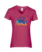 Epic Ladies Peace in Ukraine Sunflower V-Neck Graphic T-Shirts