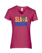 Epic Ladies Slava Ukraini Glory Peace Ukraine V-Neck Graphic T-Shirts