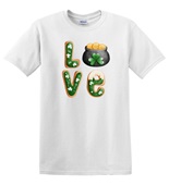 Epic Adult/Youth LOVE Happy Saint Patrick's Day Pot Gold Cotton Graphic T-Shirts