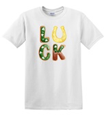 Epic Adult/Youth LUCK Happy Saint Patrick's Day Gold Cotton Graphic T-Shirts