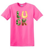 Epic Adult/Youth LUCK Happy Saint Patrick's Day Gold Cotton Graphic T-Shirts