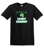 Epic Adult/Youth Where's Me Lucky Charm Shamrock Clover Cotton Graphic T-Shirts