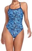 Adoretex Girl's/Women's Printed One Piece Thin Strap Athletic Swimsuit (FN049)
