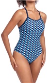 Adoretex Girl's/Women's Printed One Piece Thin Strap Athletic Swimsuit (FN050)