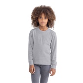 Next Level Youth Cotton Long Sleeve T-Shirt 3311 HEATHER GRAY Primary
