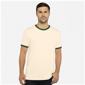 Next Level Unisex Cotton Ringer Tee 3604 NATURAL/FOREST GREEN Primary