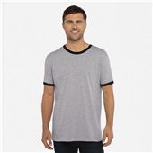 Next Level Unisex Cotton Ringer Tee 3604 HEATHER GRAY/BLACK Primary