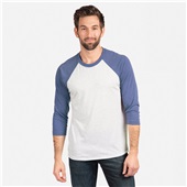 Next Level Unisex Tri-Blend 3/4 Raglan T-Shirt 6051 VINTAGE ROYAL/HEATHER WHITE Primary