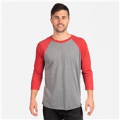 Next Level Unisex Tri-Blend 3/4 Raglan T-Shirt 6051 VINTAGE RED/PREMIUM HEATHER Primary