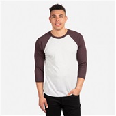 Next Level Unisex Tri-Blend 3/4 Raglan T-Shirt 6051 VINTAGE PURPLE/HEATHER WHITE Primary