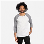 Next Level Unisex Tri-Blend 3/4 Raglan T-Shirt 6051 PREMIUM HEATHER/HEATHER WHITE Primary