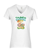 Epic Ladies I'm Just So Eggstra Lamb Eggs Easter V-Neck Graphic T-Shirts