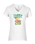 Epic Ladies I'm Just So Eggstra Lamb Eggs Easter V-Neck Graphic T-Shirts