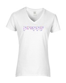 Epic Ladies So Preppy Cute Flowers Quilted Doodle V-Neck Graphic T-Shirts